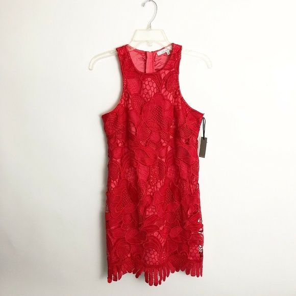 Lovers + Friends Caspian Mini Dress Small Coral - Picture 2 of 8